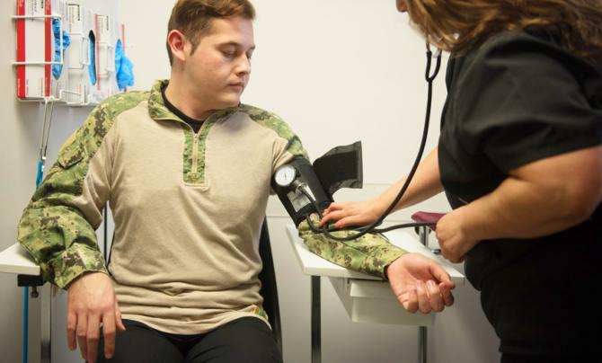 veteran taking blood out